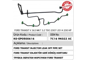 Ford Transit  Enjektör Geri Dönüş Hortumu